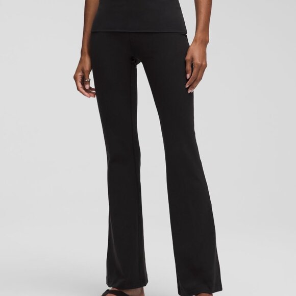 Groove Nulu Foldover-Waist Flared Pant In Black - Picture 2 of 4